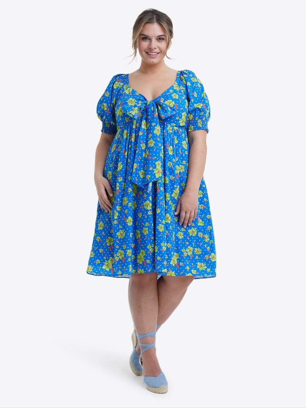 Draper James Jennifer Mini Dress in Polka Dot Floral NWT Size 2X